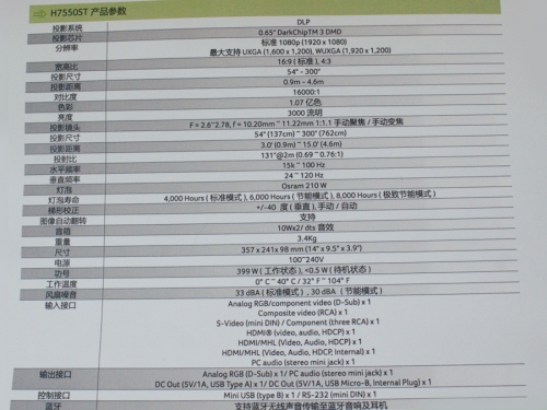 곞H7550ST̽1080PͶӰC(j)Ҏ(gu)񅢔(sh)